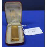 CASED ALFRED DUNHILL GOLD PLATED TALLBOY CIGARETTE LIGHTER
good overall aesthetic condition,