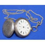 SILVER CASED OPEN FACE POCKET WATCH
Chester marks,
