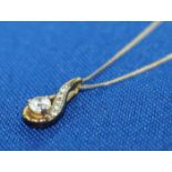 9CT GOLD DIAMOND PENDANT
the brilliant cut diamond in a diamond set setting,
