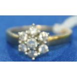 DIAMOND CLUSTER RING
the diamonds in a daisy cluster motif,