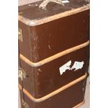 VINTAGE LEATHER TRAVEL TRUNK