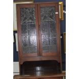 GLASS FRONTED KITCHEN CUPBOARD
together with a pine cupboard and one other