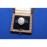 GENTLEMAN'S 9CT GOLD MASONIC SIGNET RING
enamelled in blue,