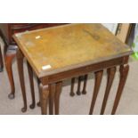 MAHOGANY NEEDLEWORK STOOL 
and a nest of tables