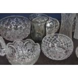 LOT OF MIXED CRYSTAL AND GLASS 
including decanters, vases,