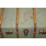 VINTAGE GREEN CANVAS TRUNK