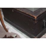 LARGE VINTAGE TOOL CHEST 
including tools and a small footstool