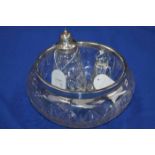 GEORGE VI SILVER MOUNTED AND CUT GLASS BOWL
Birmingham 1938,