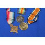 WWI TRIO OF MEDALS
awarded to '17681 Pte. J Osborne R.IR.FUS.