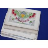 COLLECTION OF TEN WWI SWEETHEART EMBROIDERED POSTCARDS
together with a collection of Scottish Clan