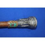 20TH CENTURY GERMAN BAND LEADER'S MARCHING BATON
with white metal grip and snake decoration,