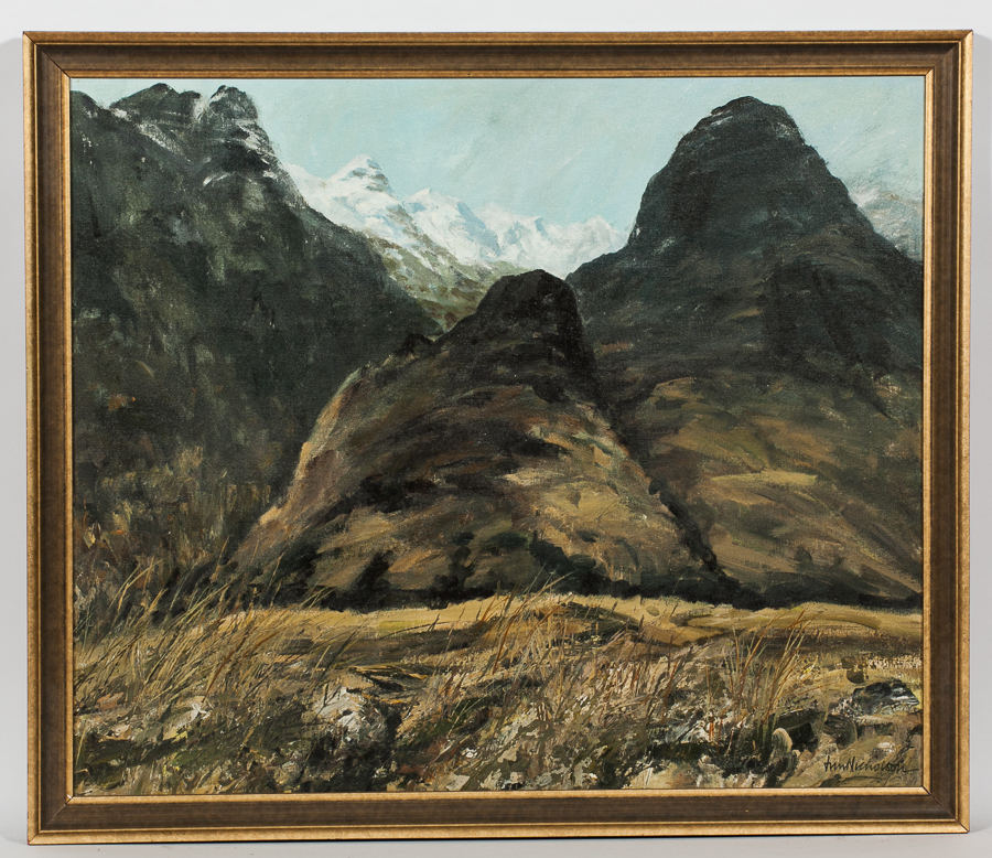 * JIM NICHOLSON,
THE LOST VALLEY, GLENCOE
oil on canvas board, signed, further attributed,