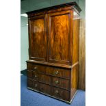 REGENCY COMPOSED FLAME MAHOGANY PRESS CUPBOARD
with central two door cupboard above two short and