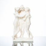 ALABASTER FIGURE OF THE THREE GRACES
raised on a rectangular base,