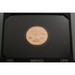 TWENTY DOLLAR JAMAICA INDEPENDENCE GOLD PROOF COIN DATED 1972
with case and certificate