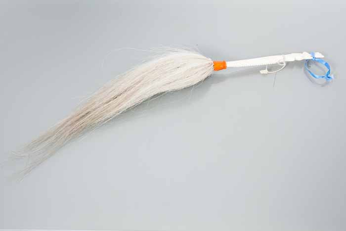 IVORY HANDLED FLY WHISK
the handle modelled as a male head,