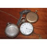 GROUP OF SILVER POCKET WATCH CASES AND OTHER POCKET WATCHES
including three silver pocket watch