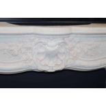 19TH CENTURY FRENCH LOUIS XV STYLE PLASTER FIRE SURROUND ON MARBLE HEARTH
white veined grey marble,