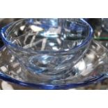 CRYSTAL 1960's DESSERT SET
including six bowls, a fruit plate,