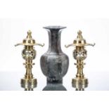 CHINESE BRONZE VASE AND TWO BRASS BURNERS
the vase of archaic design, 21.