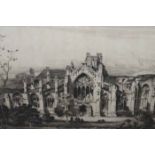 ALBANY E. HOWARTH A.R.E (1872-1936), MELROSE ABBEY etching, signed in pencil 50.5cm x 61cm Mounted,