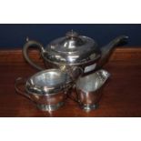 SILVER PLATED THREE PIECE TEA SERVICE