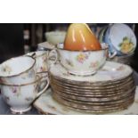 20TH CENTURY BONE CHINA AND GILT PART TEA SET
including six pastel teacups,