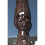 AFRICAN CARVED WOODEN BUST 
converted into a lamp