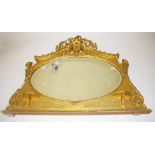 A GILT AND GESSO OVERMANTLE,