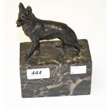 A BRONZE MODEL OF A GERMAN SHEPHERD,