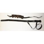 A LEATHER MILITARY BANDOLIER,