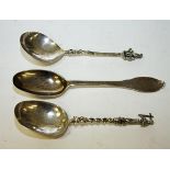 TWO EARLY DUTCH SILVER APOSTLE SPOONS,