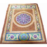 A CHOCOLATE BROWN DUN EMER RUG,