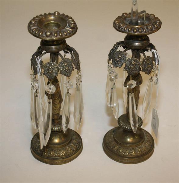 A PAIR OF 19TH CENTURY FRENCH BRASS FIGU