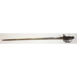 A BASKET HILTED ENGLISH MORTUARY SWORD p