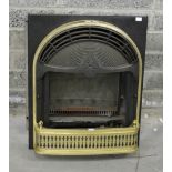 A MODERN GAS FIRE FRONT,  with brass sur