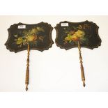 A PAIR OF VICTORIAN PAPER MACHE AND FLOR