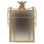 A GILT AND GESSO WALL MIRROR,