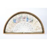 A 19TH CENTURY PRINTED FAN,