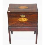 AN INLAID MAHOGANY CELLARET,   19th cent