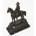 A BRONZE EQUESTRIAN GROUP,   modelled as