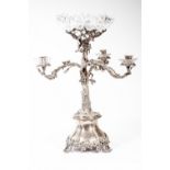 A HEAVY 19TH CENTURY SILVER PLATED THREE