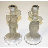 A PAIR OF 19TH CENTURY FROSTED GLASS FIG