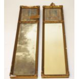 A PAIR OF ATTRACTIVE GILT PIER MIRRORS, Late 19th century, early 20th century, each with an upper