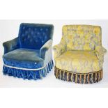 A PAIR OF ATTRACTIVE GILT ARMCHAIRS,