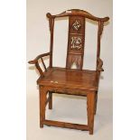 A 19TH  CENTURY CHINESE ARMCHAIR,