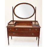 AN EDWARDIAN MAHOGANY DRESSING TABLE,