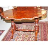 A VICTORIAN FIGURED WALNUT CENTRE TABLE,