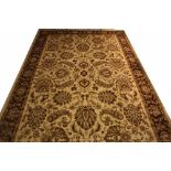 A LARGE CLASSIC AGRA STYLE BEIGE GROUND