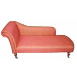 A VICTORIAN STYLE CHAISE LONGUE,   With